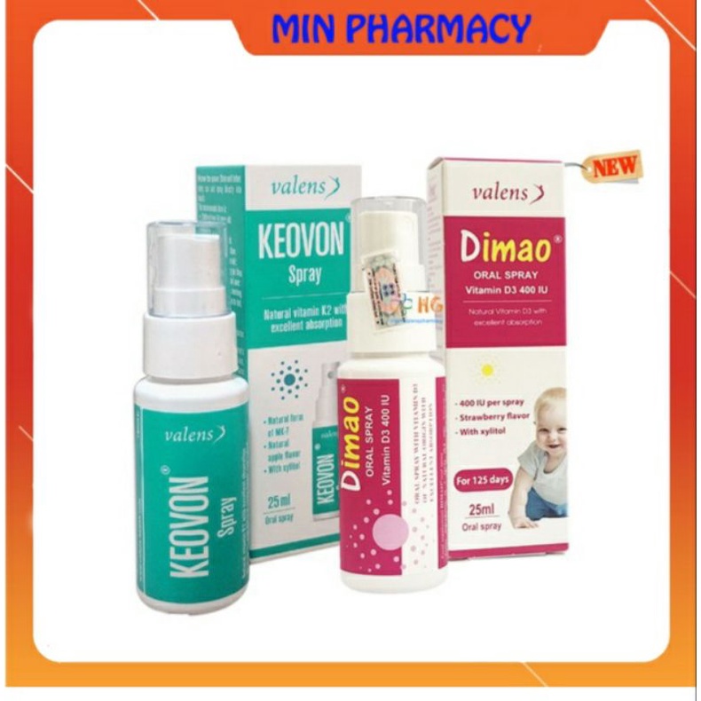 Combo Tăng chiều cao cho trẻ Dimao Vitamin D3 + Keovon Vitamin K2 (Date mới nhất)