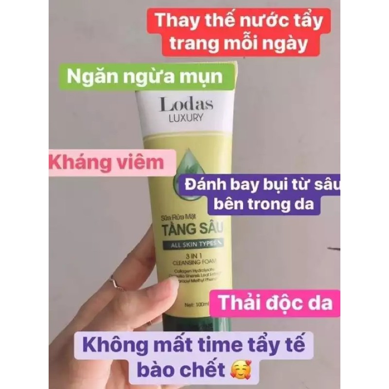 Sữa rửa mặt tầng sâu Lodas CHÍNH HÃNG