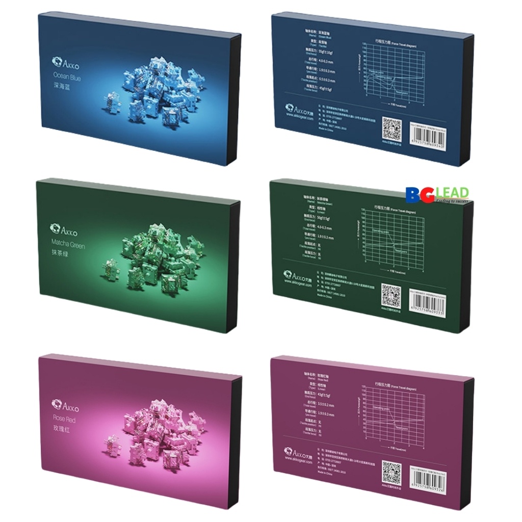 Switch thay nóng cho bàn phím cơ AKKO CS switch - Ocean Blue |Matcha Green |Red Rose (hộp 45 switchs)) - BH chính hãng | BigBuy360 - bigbuy360.vn