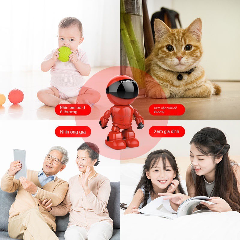 Camera toàn cảnh 360 độ không dây Ngôi nhà ngoài trời thông minh WiFi điện thoại di động từ xa Robot màn hình HD