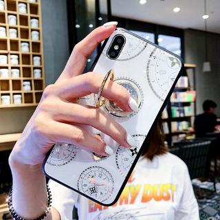 iPhone X Case XR XS MAX 6 6s 7 8 Plus Glitter Clock Pattern Phone Case with Ring Holder