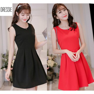 Đầm xòe váy nữ áo đầm DRESSIE sát nách thời trang nữ đẹp công sở dạo phố dự tiệc - DX188 (Đen)