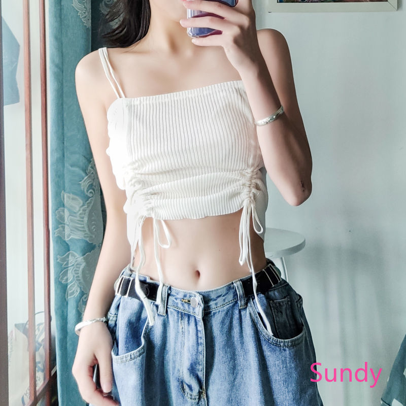 Áo Croptop Dệt Kim Kiểu Hàn Quốc Thời Trang Mùa Hè Dành Cho Nữ