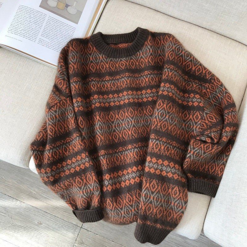 Áo Khoác Cardigan Dệt Kim Phong Cách Retro Cho Nữ