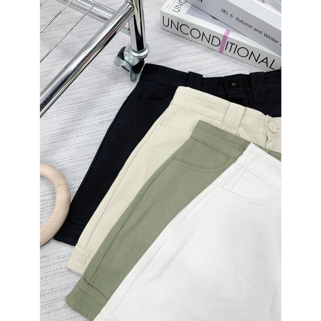 Quần short ống rộng kaki mềm MUỐI Quan6916 P0/K41