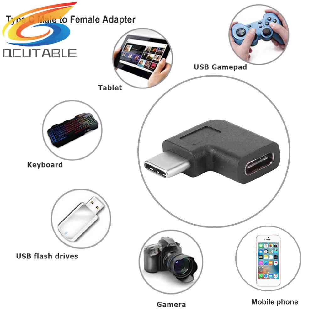 Đầu Chuyển Đổi USB 3.1 Type C Đầu Đực Sang Đầu Cái 90 Độ