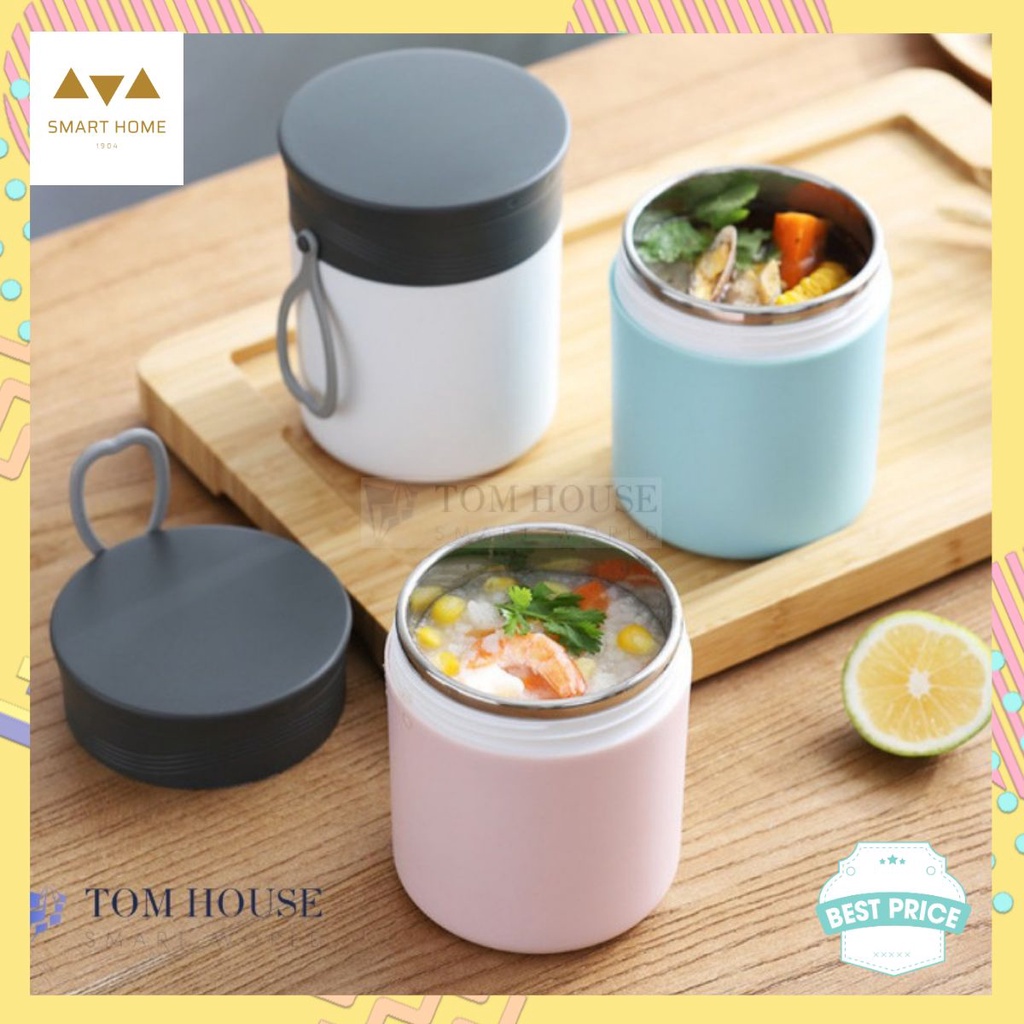 ⚡[CAO CẤP]⚡ Cốc Đựng Cháo Kèm Muỗng Và Túi Giữ Nhiệt, Hộp Đựng Cháo Canh Soup Bền Đẹp Có Tay Xách Nắp Đậy ⭐