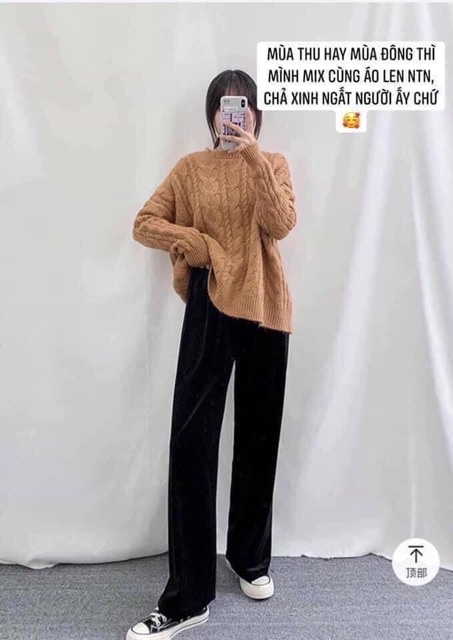 Quần culottes thun tăm co dãn cạp chun nhiều màu