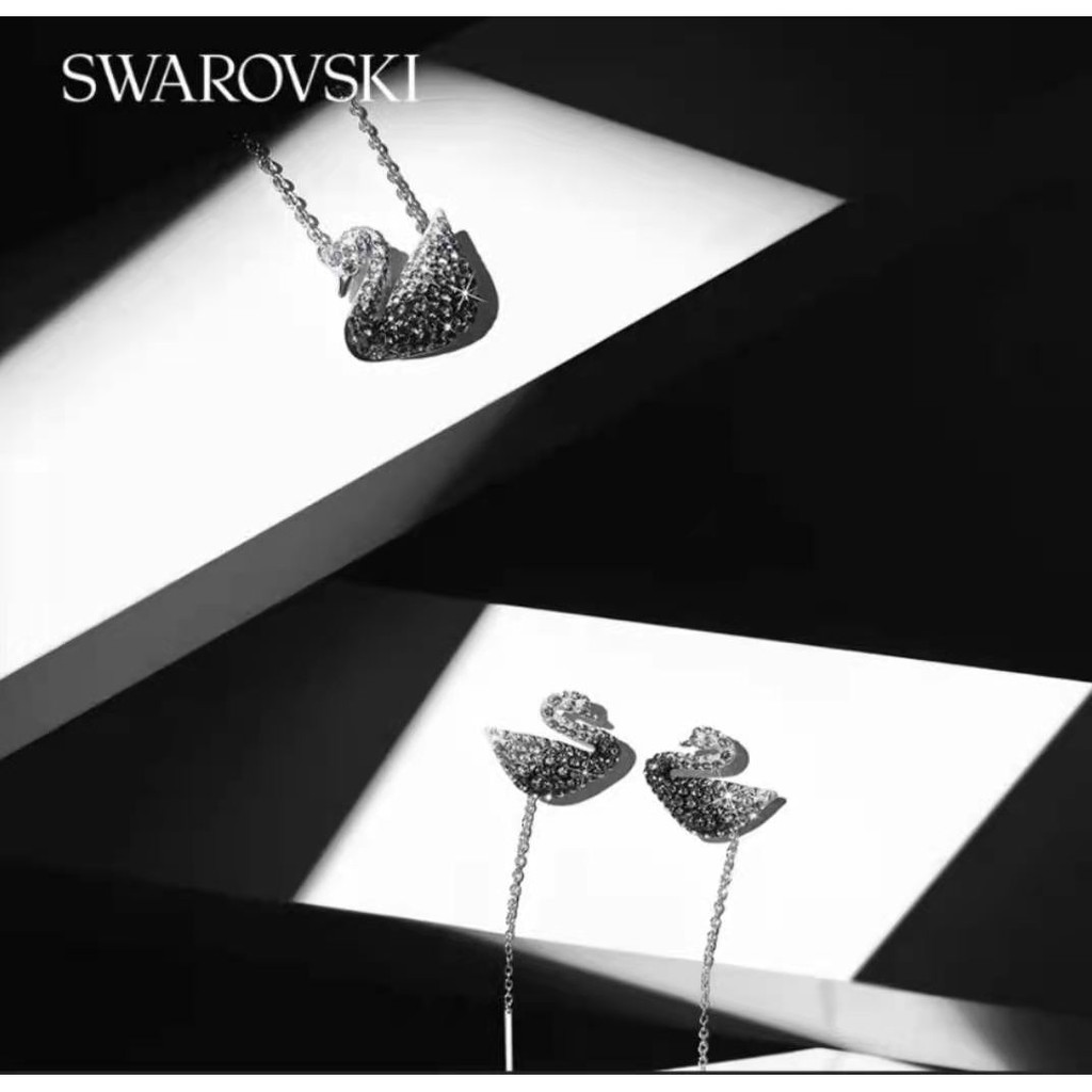 SWAROVSKI vòng cổ Bạc S925 Mặt Thiên Nga Xinh Xắn Cho Nữ