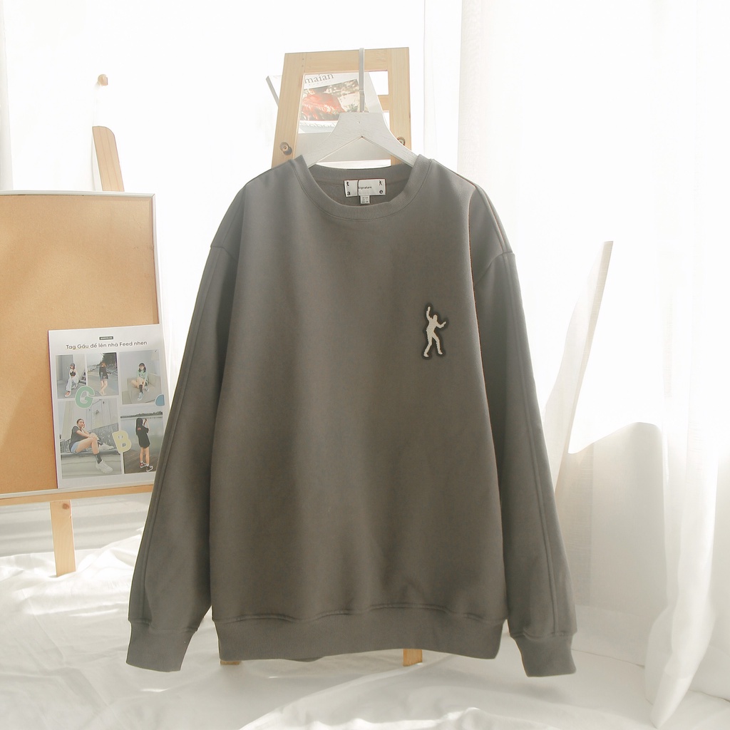 Áo Sweater Tate Nỉ Thêu Logo Lớn Phong Cách Hàn Quốc Nhiều Màu | BigBuy360 - bigbuy360.vn