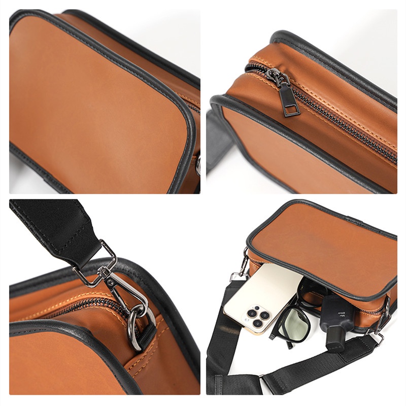 Túi Da Đeo Chéo Phong Cách Retro Thời Trang Cho Nam