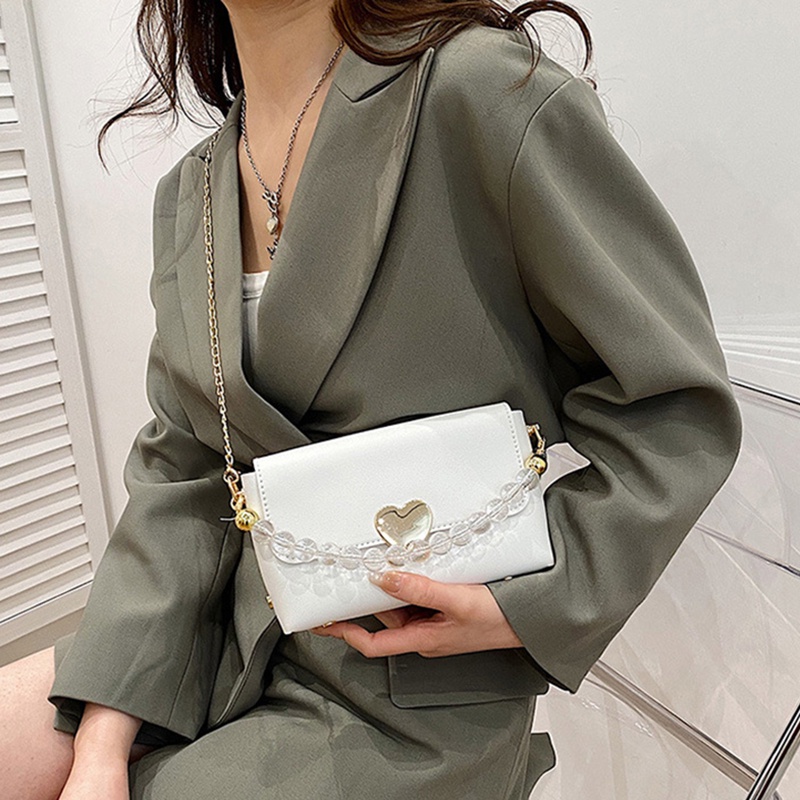 Túi Đeo Vai Hình Vuông Cỡ Nhỏ Có Khóa Trái Tim Thời Trang Cho Nữ