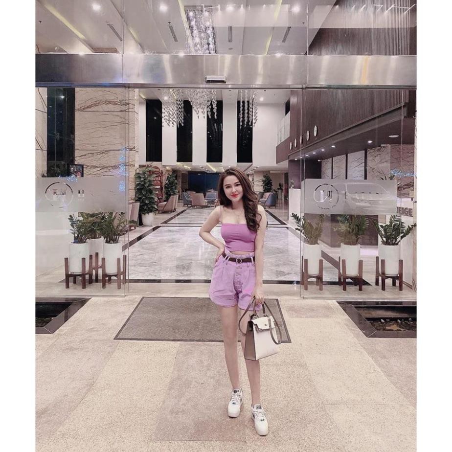 Áo 2 dây tăm dáng croptop siê xinh (ảnh , video thật )