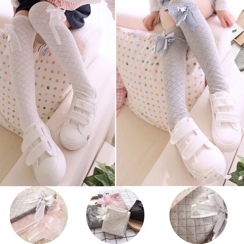 Vớ Cổ Cao Đính Kim Cương Thời Trang Xuân Thu Cho Bé Gái 3-5-7-10 Tuổi