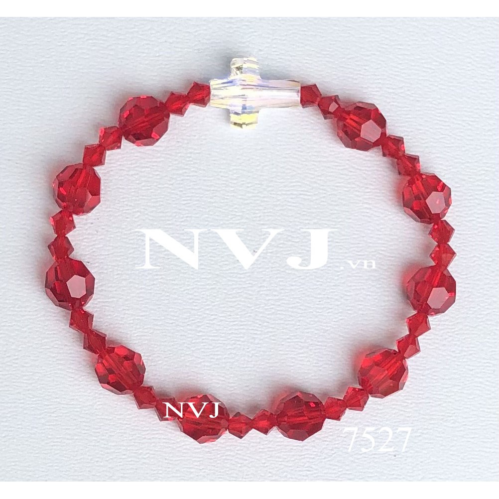 Vòng tay chuỗi mân côi pha lê Swarovski 10 hạt tròn 5000 8ly cao cấp chính hãng