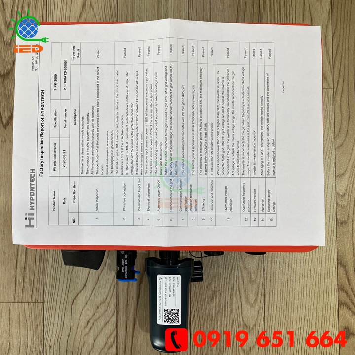 Biến tần hòa lưới bám tải inverter HYPONTECH 3kW 1 pha HPK-3000 (Ứng dụng theo dõi có Tiếng Việt) - biến tần on grid