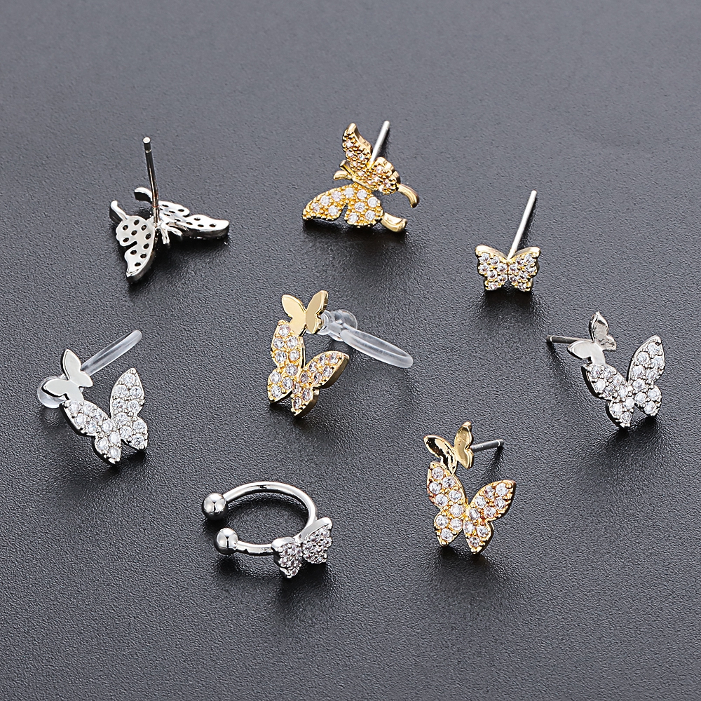 Hoa Tai Hình Bướm Đính Đá Lấp Lánh