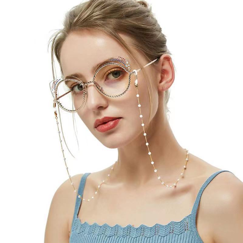 Dây đeo mắt kính đính hạt ngọc trai thời trang Hàn Quốc dành cho nữ