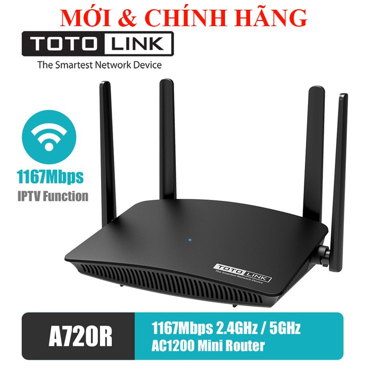 Router Wifi Băng Tần Kép AC1200 TOTOLINK A720R - Hãng Phân Phối Chính Thức