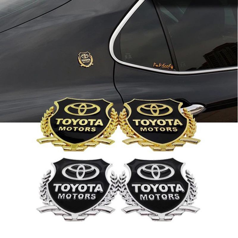 Logo bông lúa chất liệu hợp kim đồng hãng xe TOYOTA, giá bán là 1 cái
