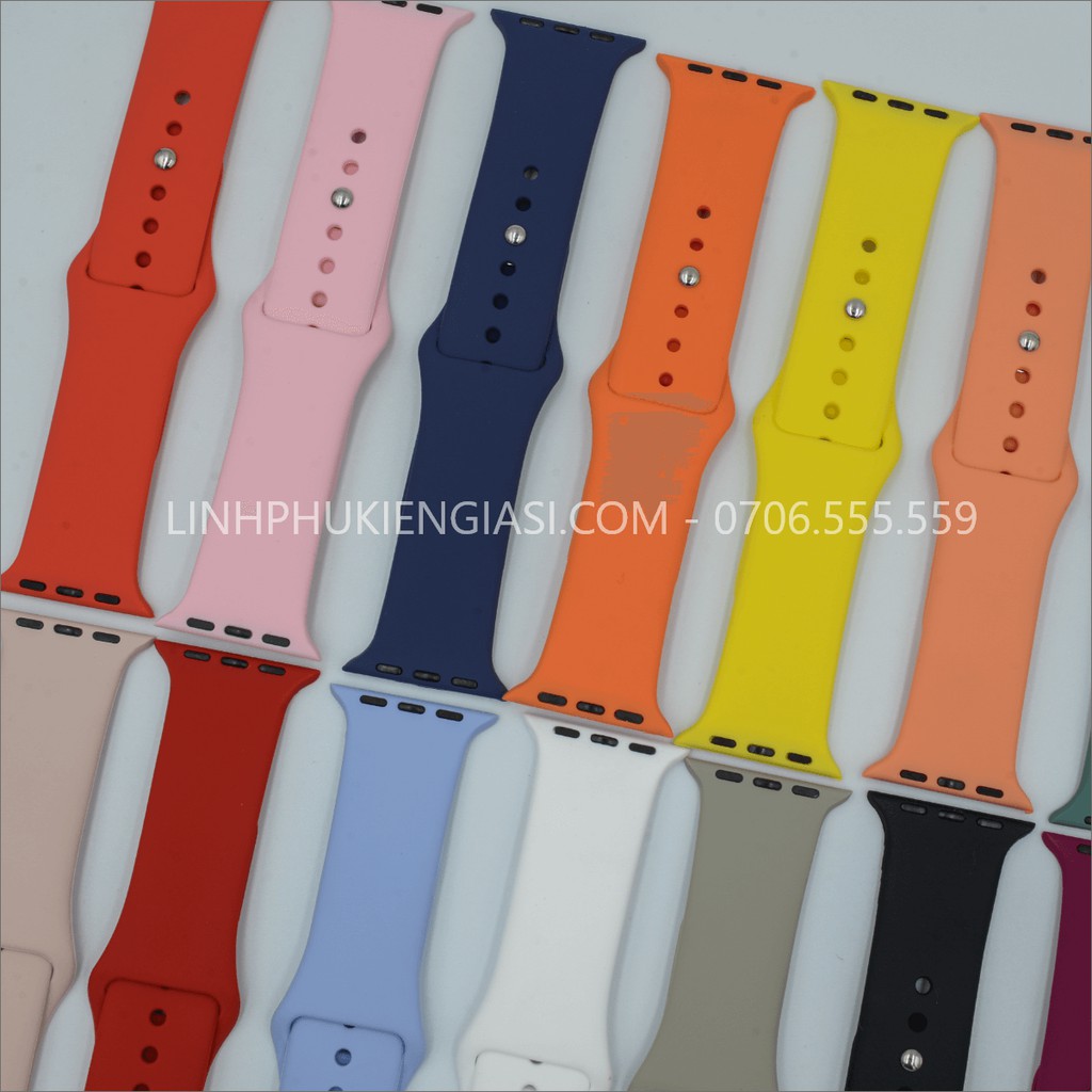 Dây đeo cao su thay thế cho đồng hồ apple watch nhiều màu, chống bẩn, cao cấp