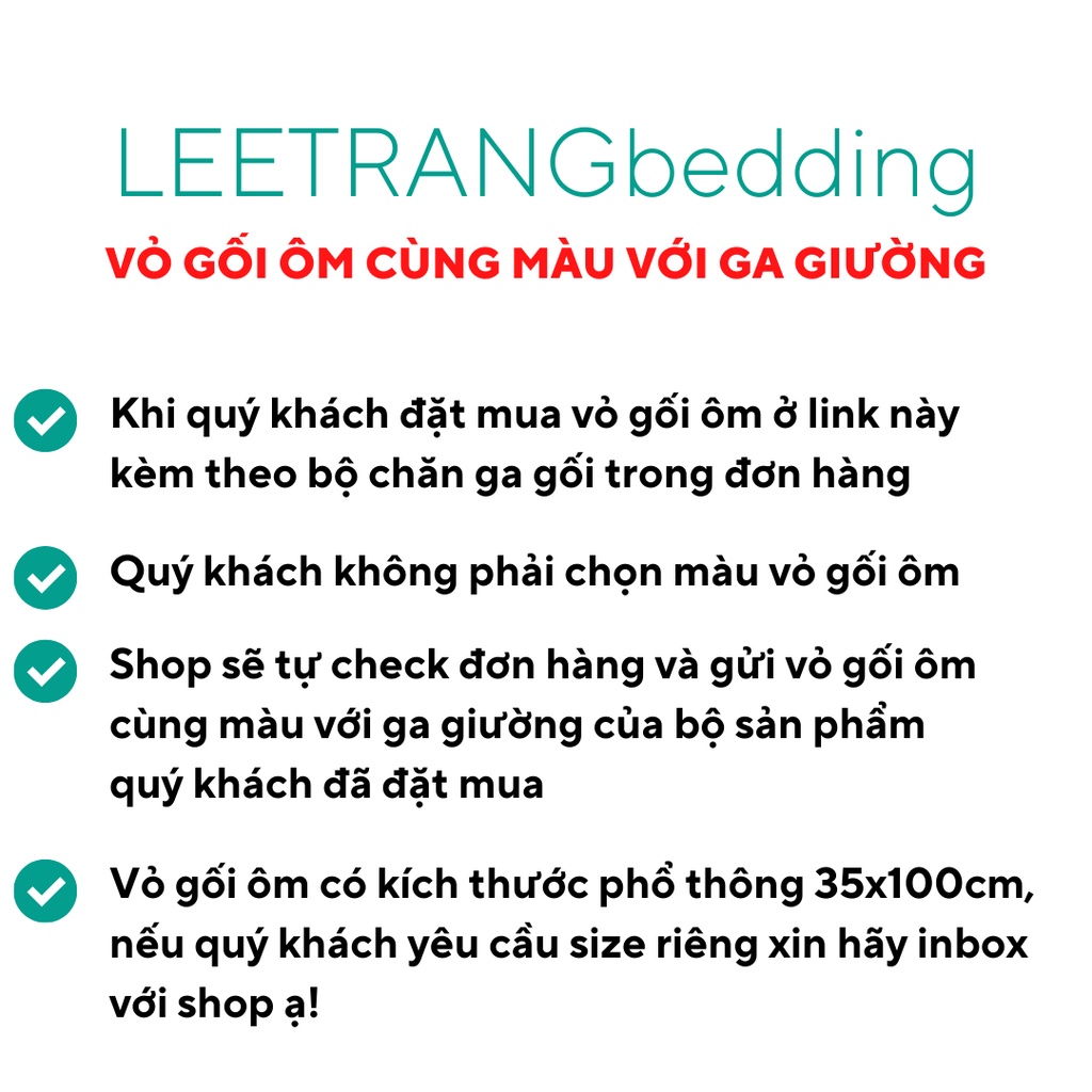 Vỏ gối ôm theo bộ Cotton Poly, Cotton Tici nhập khẩu