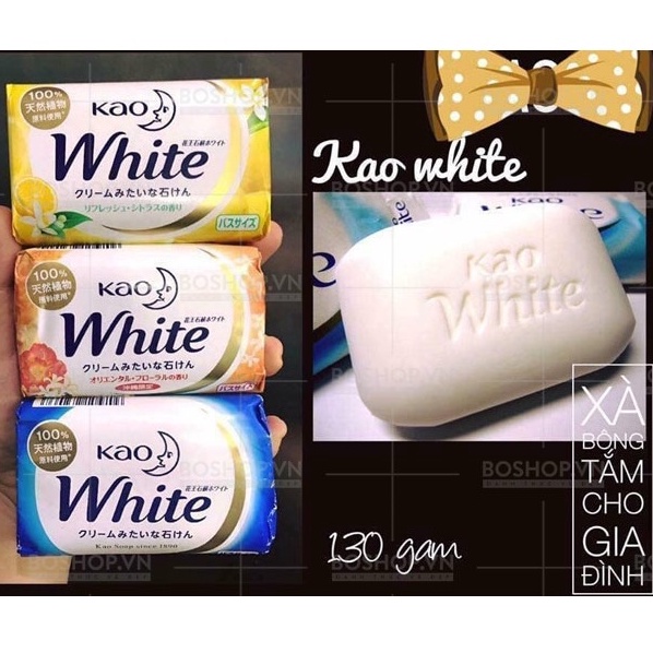 Xà bông,xà phòng Kao White 130gr (Nội địa Nhật)