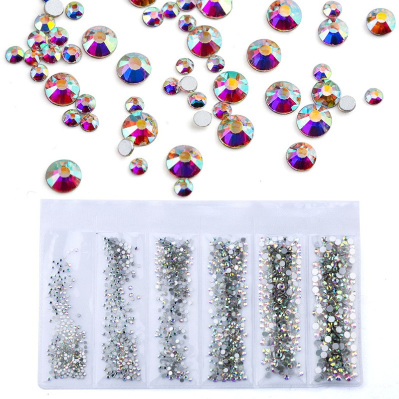 1 Bộ Dụng Cụ Trang Trí Móng Tay Nghệ Thuật Kính Nhiều Hình Dạng Kèm Bút Chấm + Nhíp Chấm Bi