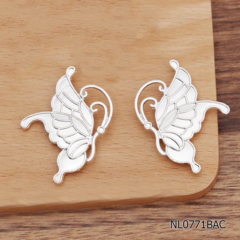 Cặp phiến đúc họa tiết bươm bướm đối xứng 38*50mm nguyên liệu làm trâm làm trang sức cổ trang cosplay cổ phục màu KC