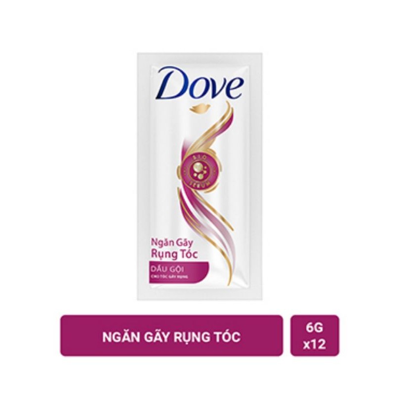 Dầu gội Dove ngăn gãy rụng tóc mới dây 12 gói x 6g