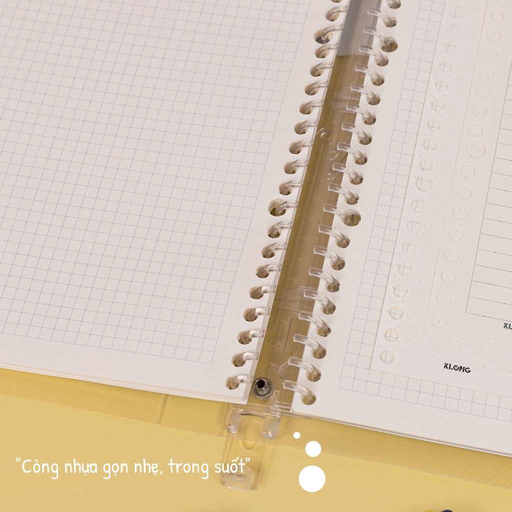 Sổ còng nhựa Binder KLONG B5 kèm 40 tờ ruột caro và 5 tab phân trang MS 544