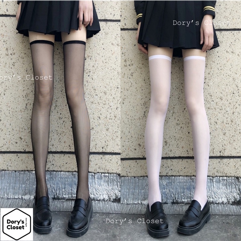 Tất vớ đùi trơn mỏng xuyên thấu Basic Dory's Closet