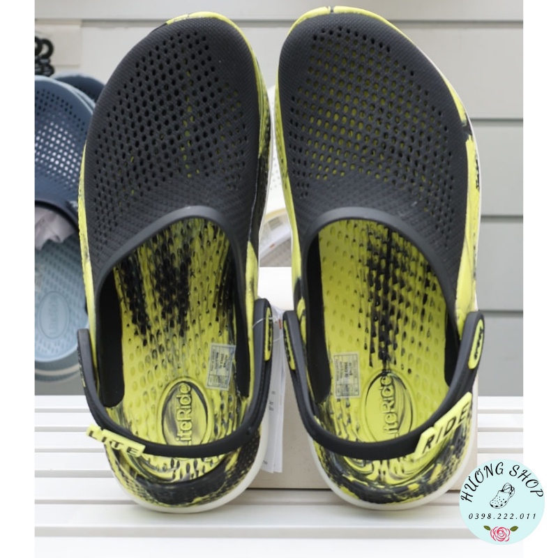 Sục Literide 360 clog màu đen loang siêu êm mềm nhẹ, bền đẹp cho nam nữ