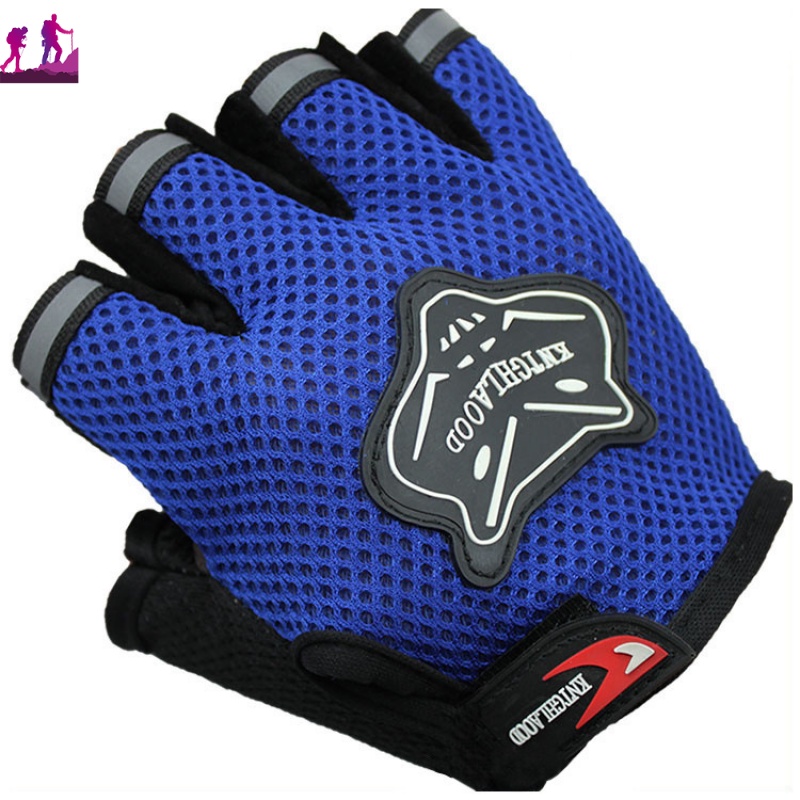 Găng Tay Lưới Thể Thao Hở Ngón Chống Trượt Thoáng Khí Cho Người Lớn Và Trẻ Em