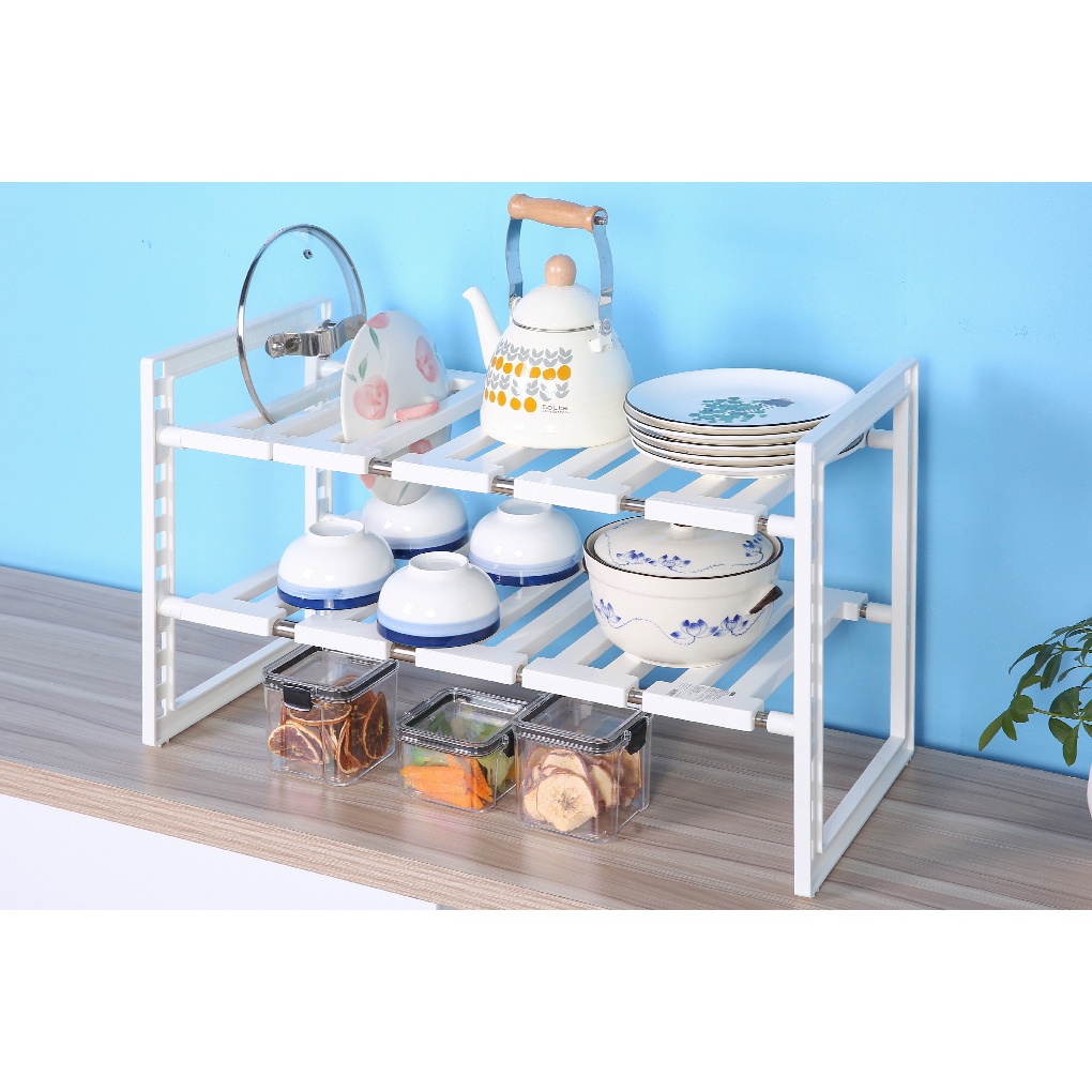 💥Hàng Xịn💥 Kệ Gầm Nhà Bếp 2 Tầng ĐA NĂNG Gọn Gàng, Để Nồi, Chảo, Chén, Dĩa, Ngăn Nắp - Kệ Để Đồ Tiện Dụng