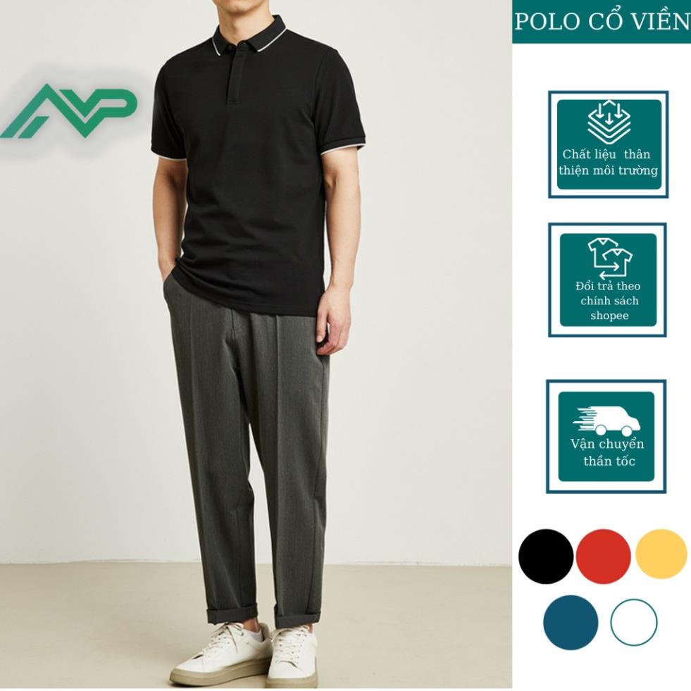 Áo polo cổ viền nam NPV cao cấp , áo thun nam ngắn tay bo viền năng động, Kiểu dáng ôm slimfit New