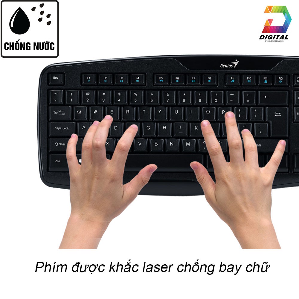 Combo chuột và bàn phím Genius không dây chính hãng bảo hành 12 tháng