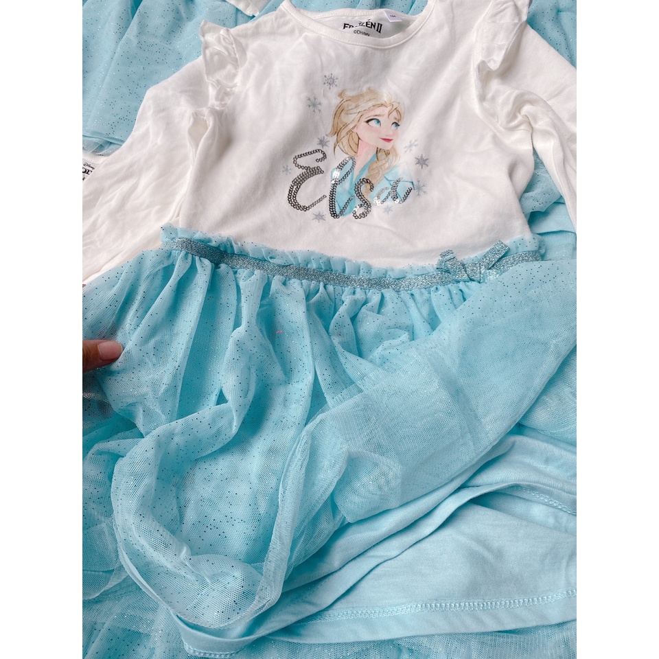 Đầm thun tay dài Elsa 12-14kg