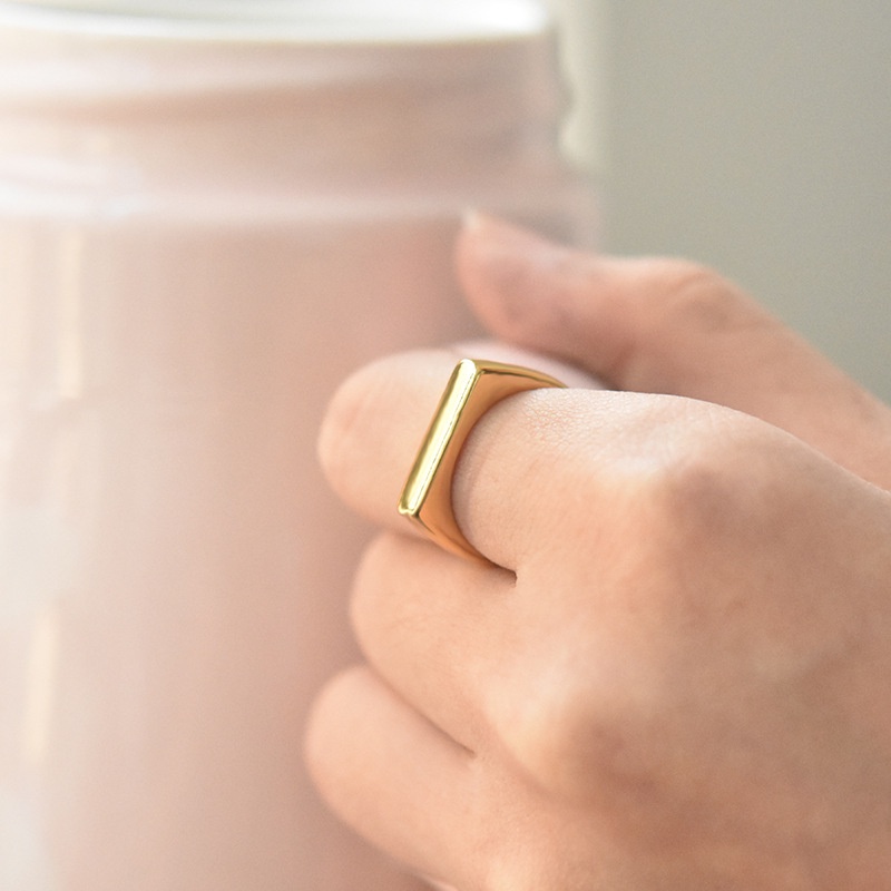 Nhẫn Hở Hình Vuông Thiết Kế Tối Giản Có Thể Điều Chỉnh