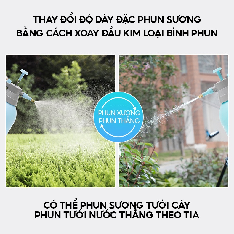 Bình xịt phun sương áp suất tạo bọt tuyết rửa xe tưới cây dung tích 2-3 lít QC-007-XANH