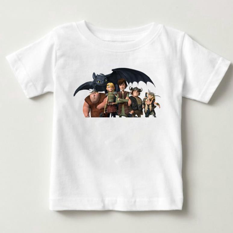 HOT- Áo thun trắng họa tiết rồng toothless trong phim hoạt hình " how to Train Your Dragon " cho nam - áo chất