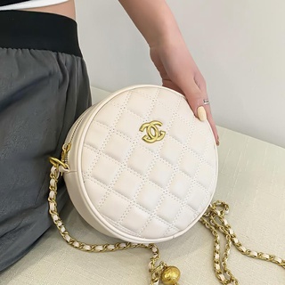 Túi đeo chéo đeo vai kiểu dáng tròn nhỏ chuỗi dây xích mẫu 2021 thời trang dành cho nữ CK