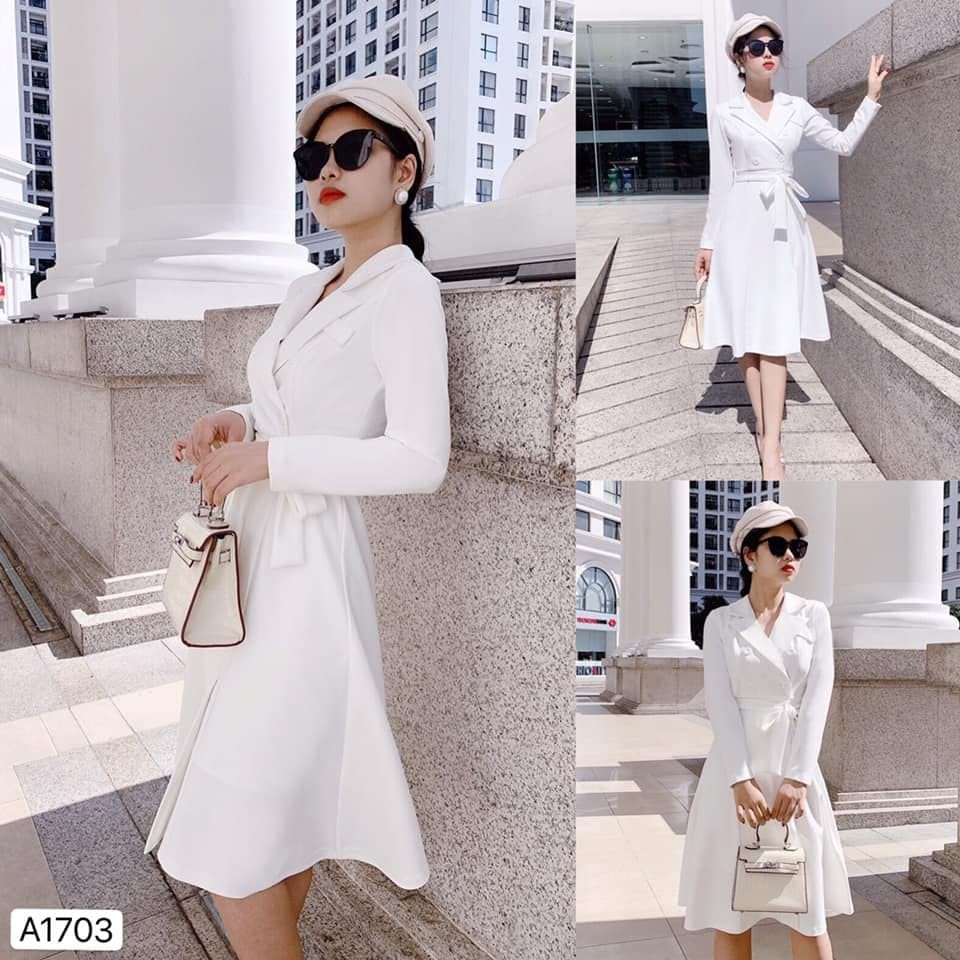 XƯỞNG SỈ áo trắng thiết kế dáng dài dạng vest A1703_Mydu kèm ảnh thật độc quyền