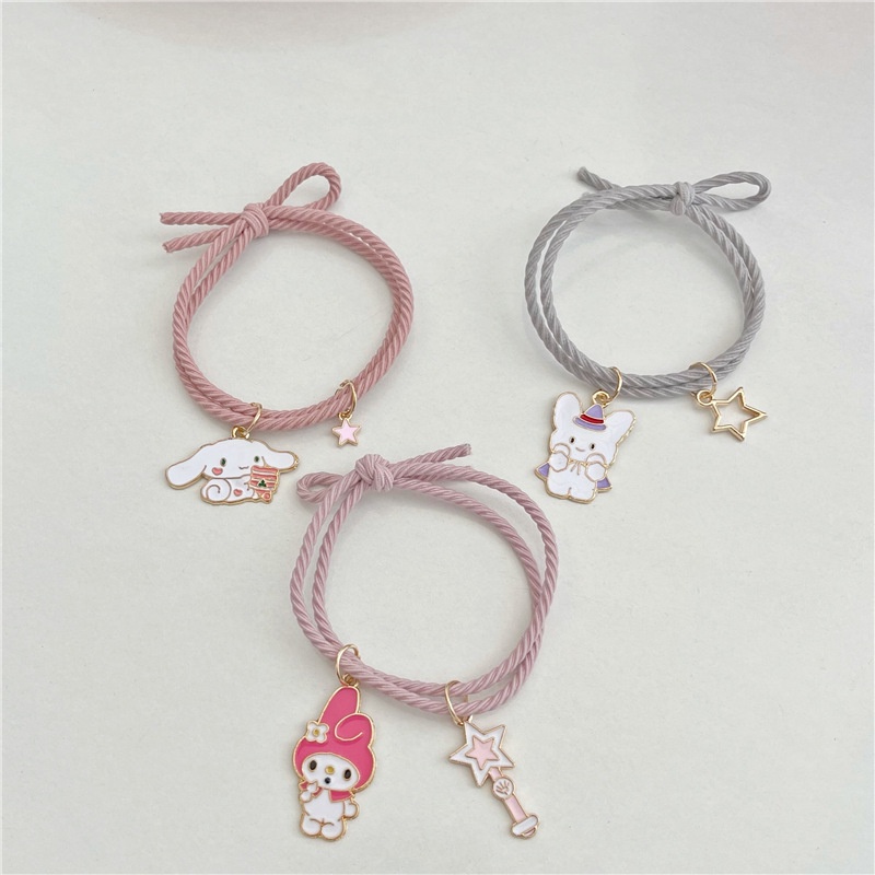 Dây Buộc Tóc Cao Su Mềm Mại Kiểu Lolita Nhật Bản Dễ Thương Cho Bạn Gái