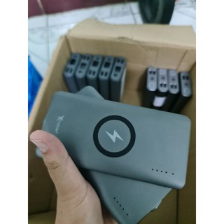] pin sạc dự phòng không dây polymer 10.000mah type c pd qc3.0 xmobile p66d xám z6000s jp90s