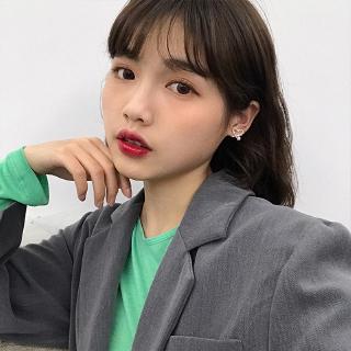 Đôi Bông Tai Hình Trái Tim Đính Đá Thời Trang Cho Nữ