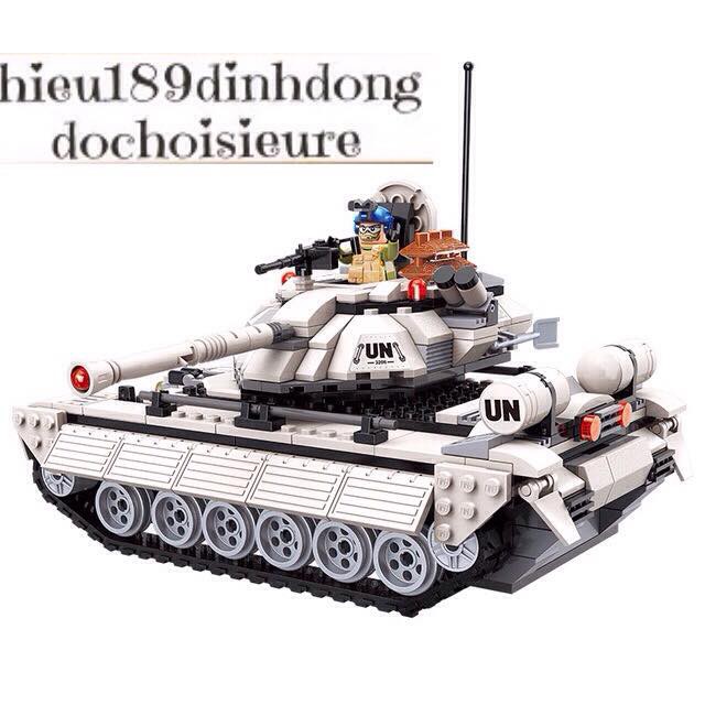 Lắp ráp xếp hình Lego City chính hãng qman 3206 :Đặc Nhiệm Thần Sấm Xe tank trắng uni