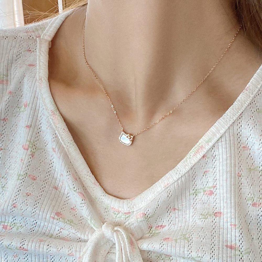 Dây Chuyền Mặt Hình Bánh Donut / Trái Tim / Mèo Dễ Thương Phong Cách Vintage Hàn Quốc