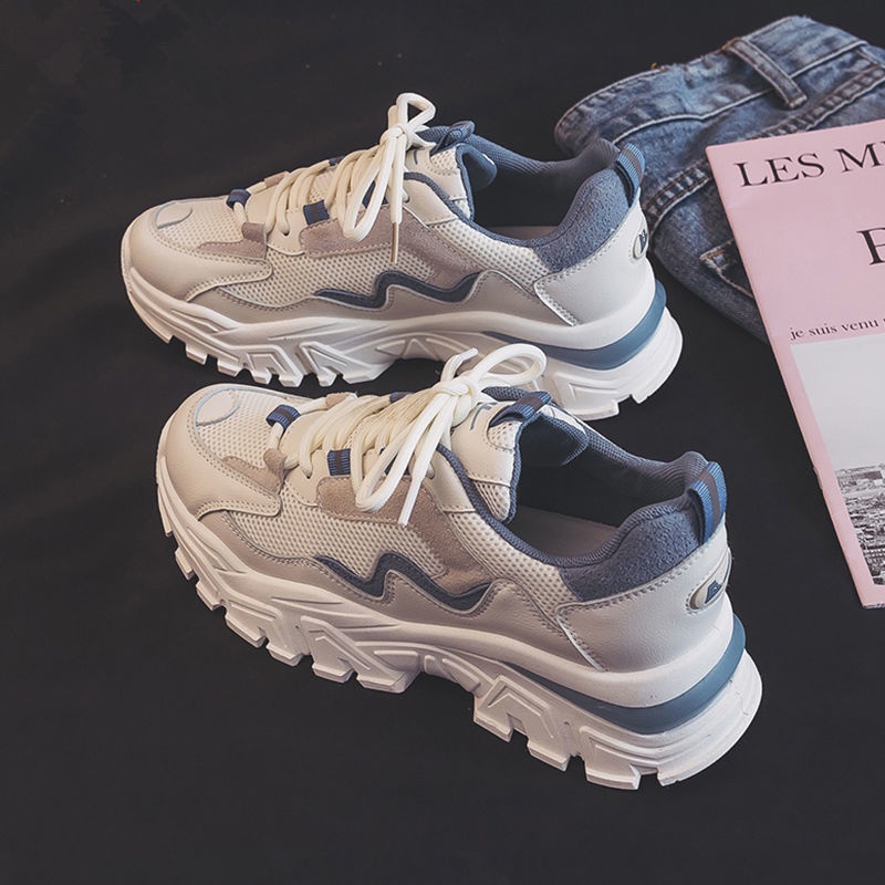 HÀNG MỚI VỀ - ẢNH VÀ VIDEO THẬT  Giày thể thao sneaker nữ ULZZANG có phản quang đế mới phối da lộn