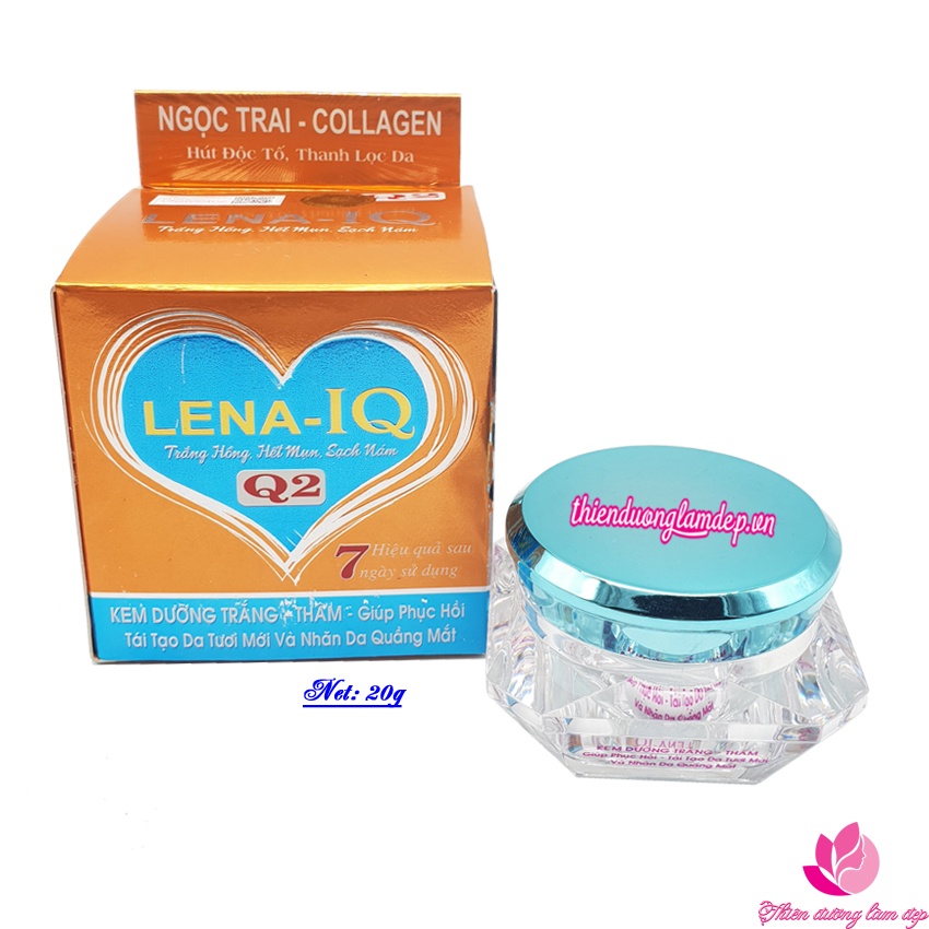 Kem dưỡng trắng, Thâm, Gúp phục hồi, Tái tạo da tươi mới và nhăn da quầng mắt Q2 LENA-IQ - 20g